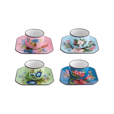 Christian Lacroix Fete Vos Jeux Set 4 Coffee Cups & Saucers