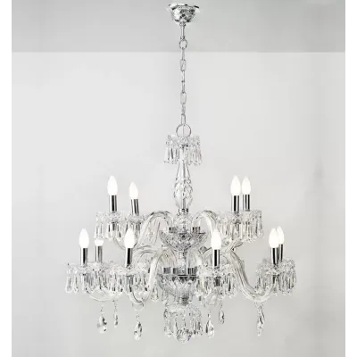 Diamond Chandelier With 2 Levels And 12 Arms (Special Order)