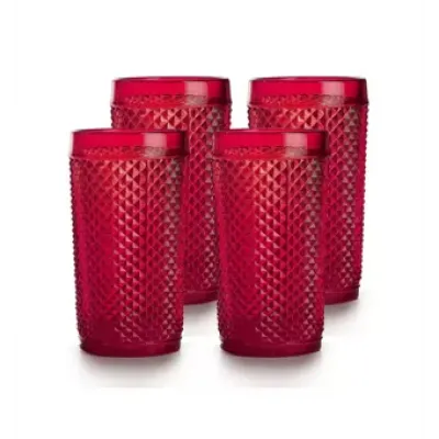 Bicos Red Set With 4 Flutes