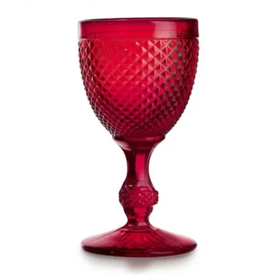 Bicos Set Of Four Water Goblets Red 6.6 H x 3.4 W in, 9.4 oz
