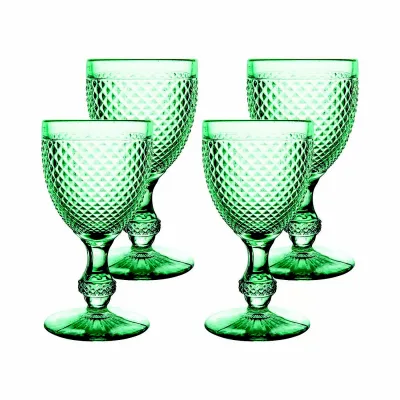 Bicos Set Of Four Water Goblets Mint 6.6 H x 3.4 W in, 9.4 oz
