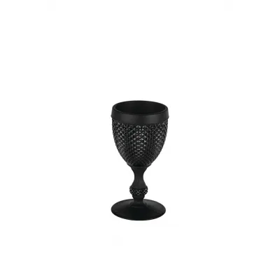 Bicos Bicolor Frosted Black Goblet, Set of 4
