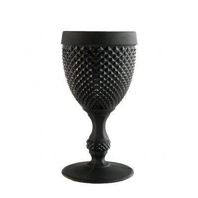 Bicos Frosted Black Water Goblet 6.6 H x 3.4 W in, 9.4 oz
