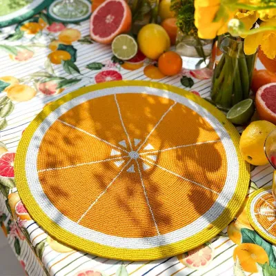 Citrus Multi 3.7" Round Coasters, Set Of 4