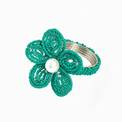 Floral Green Napkin Ring