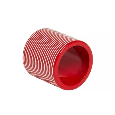 Lacquer Stripe Red/White Stripes Napkin Ring