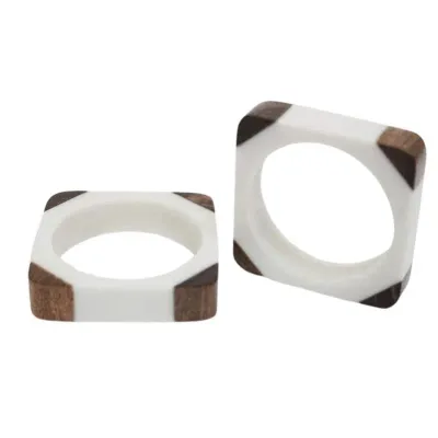 Quatro Small White Napkin Ring