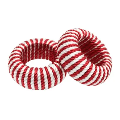 Cord Small Red/White Napkin Ring
