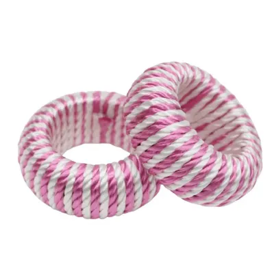 Cord Small Pink/White Napkin Ring