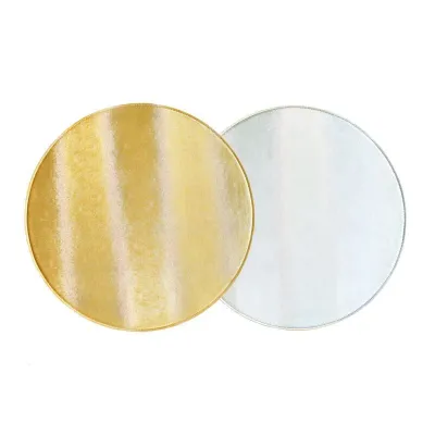 Textured Metallic Reversible Silver/Gold 15" Round Placemat