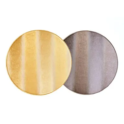 Textured Metallic Reversible Rose Gold/Bronze 15" Round Placemat