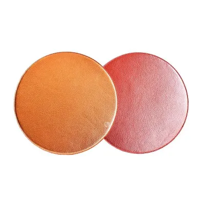 Round Reversible Metallic Rose Gold/Red 15" Round Placemat