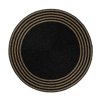 Sparkle Black 15" Round Placemat