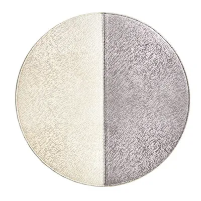 Split Reversible Pearl/Silver 15" Round Placemat