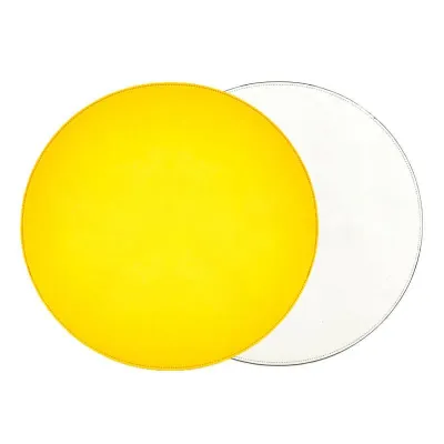 Patent Leather Round Reversible Yellow/White 15" Placemat