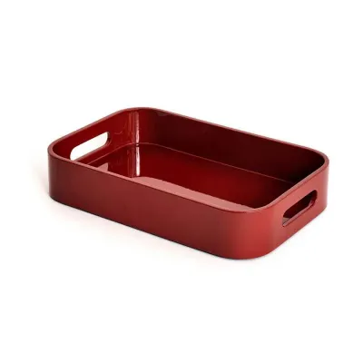 Red 8" x 12" x 2" Small Lacquer Tray