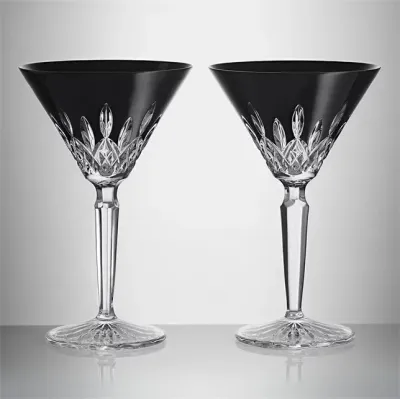 Lismore Black Martini 220ml 7floz, Set of 2