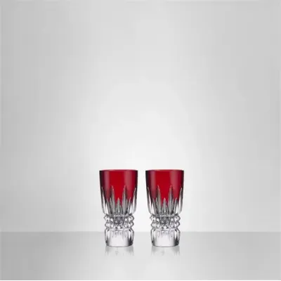 New Year Celebration Shot Glass Pair Red