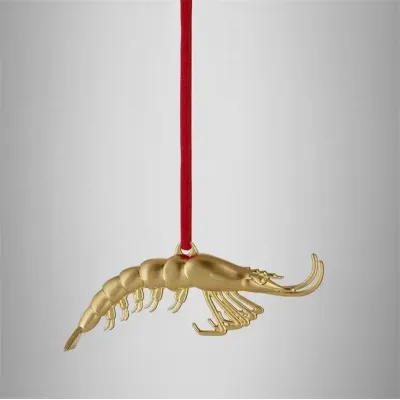 Christmas Shrimp Golden Ornament