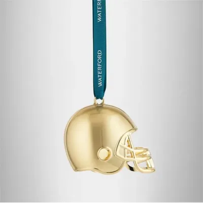 Christmas Metal Football Helmet Golden Ornament