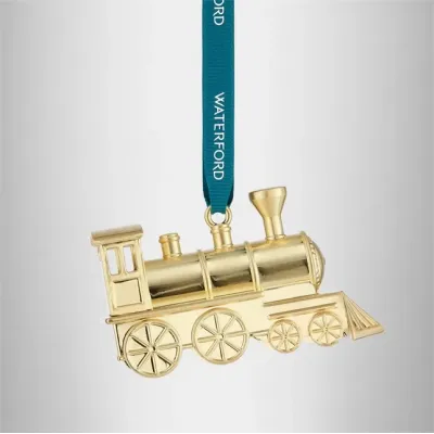 Christmas Metal Steam Train Golden Ornament