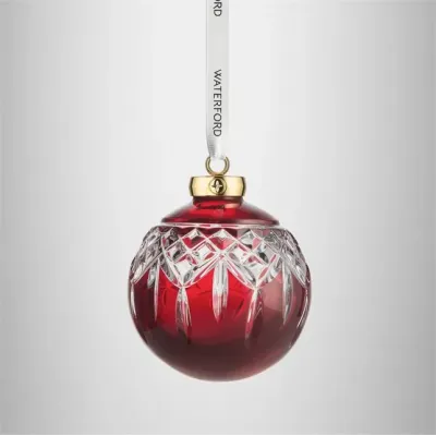 Christmas Crystal Lismore Red Bauble Ornament