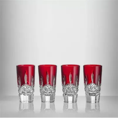 Lismore Red Shot Glass, 56ml, Set of 4
