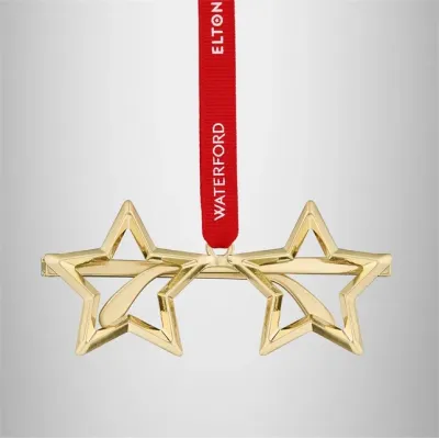 Elton John Star Glasses Golden Ornament