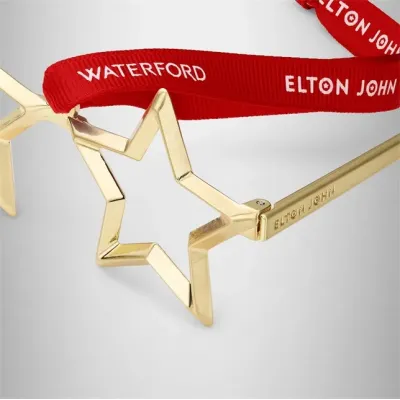 Elton John Star Glasses Golden Ornament