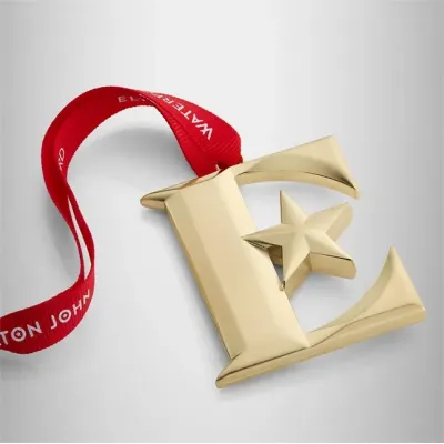 Elton John "E" Icon Golden Ornament