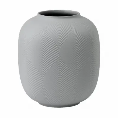 Jasper Folia Rounded Vase Dove Grey 8.3"