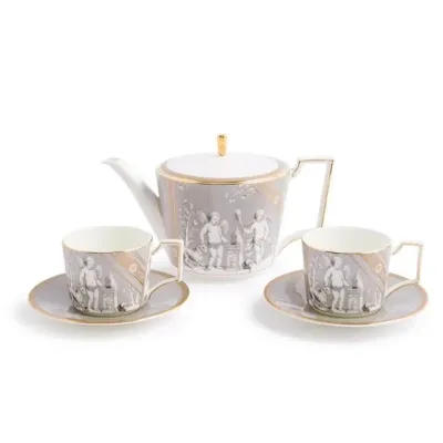 Renaissance Grey Accents Renaissance Grey Teapot 1.1L Tcup Scr Set of 2