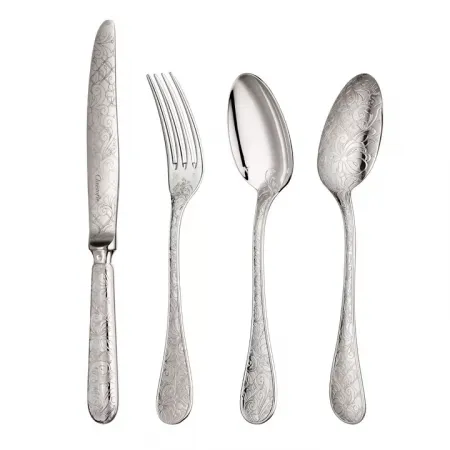 Jardin d'Eden Sterling Silver 24 Pieces Set for 6 in Chest (6x: Table Fork, Table Knife, Table Spoon, Coffee Spoon)