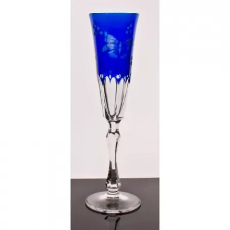 Springtime Cobalt Blue Champagne Flute