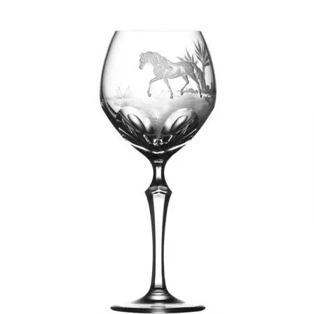 Run 4 Roses Andalusian Horse Clear Water Goblet