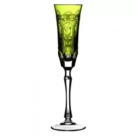 Imperial Yellow/Green Champagne Flute H