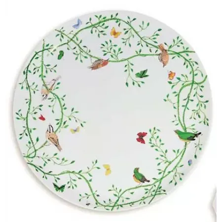 Wing Song/Histoire Naturelle Flat Cake Serving Plate Round 12.2 in.