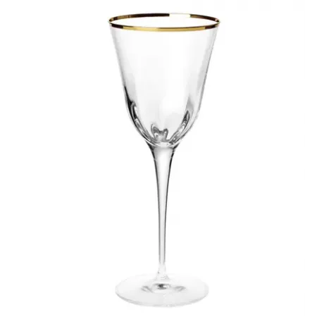 Optical Gold Wine Glass 9"H, 9 oz