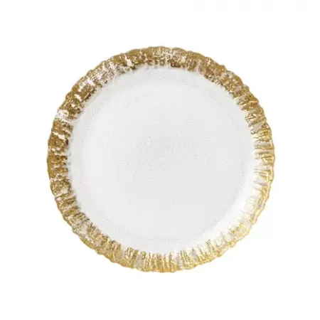 Rufolo Glass Gold Salad Plate 8.5"D