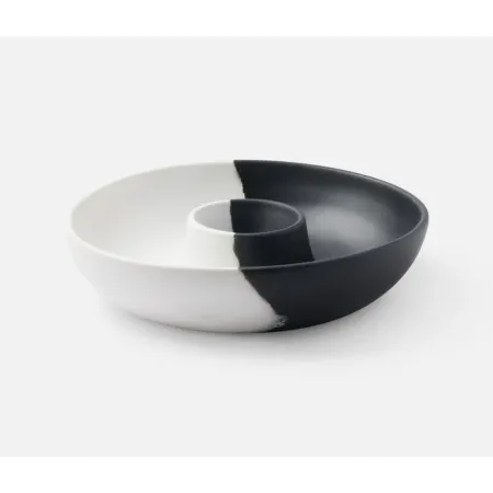 Maxton Black/White Chip And Dip Bowl Resin
