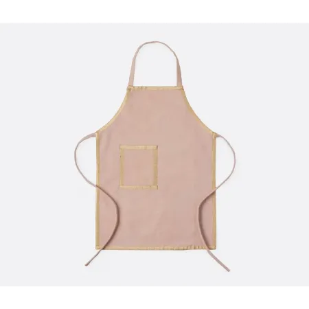 Mindy Soft Pink With Champagne Trim Cotton Apron Child Size