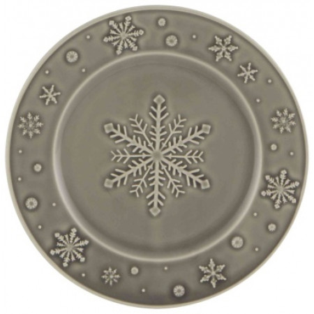 Snowflakes Anthracite Fruit Plate 22