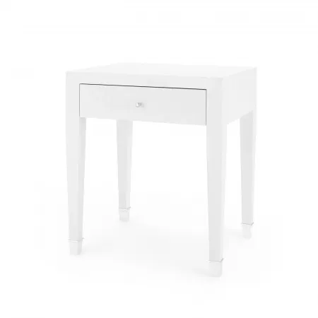 Claudette 1-Drawer Side Table Cream
