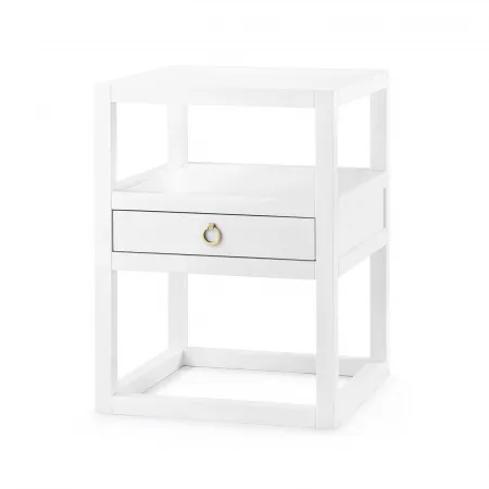 Newport 1-Drawer Side Table White Pearl