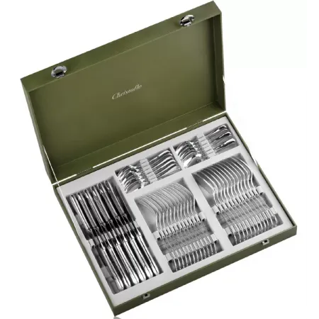 Fidelio Silverplated 48 Pieces Set for 12 in Chest (12x: Dinner Fork, Dinner Knife, Tablespoon, After Dinner Teaspoon)