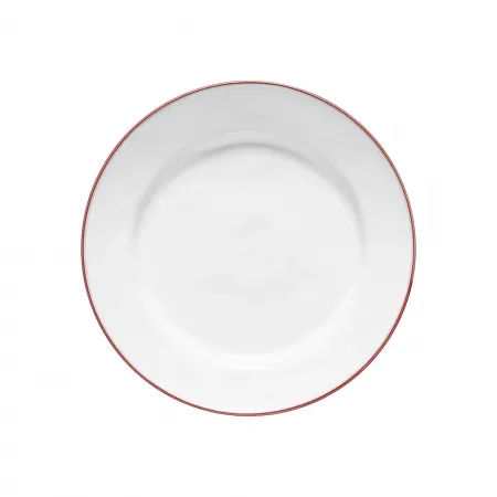 Beja White & Red Dinner Plate D11'' H1.5''