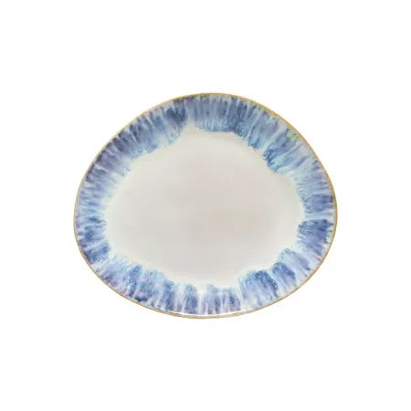 Brisa Ria Blue Oval Dinner Plate/Platter 10.5'' X 9'' H1''