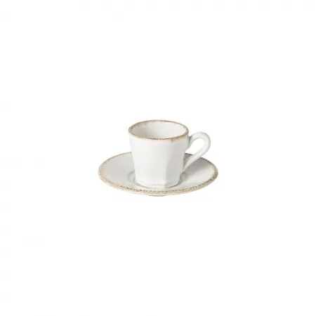 Luzia Cloud White Coffee Cup & Saucer 3.5'' X 2.5'' H2.25'' | 5 Oz. D5''