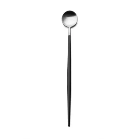 Goa Black Handle/Steel Matte Iced Tea/Long Drink Spoon 8.3 in (21 cm)
