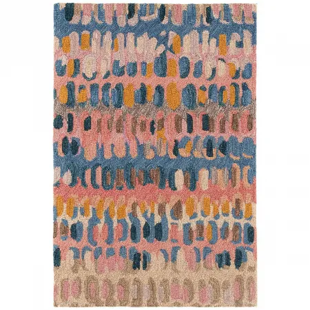 Paint Chip Coral Micro Hooked Wool Rugs